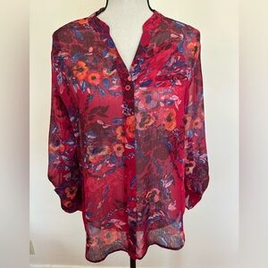 Kut from the Kloth Women’s Red and Blue Blouse